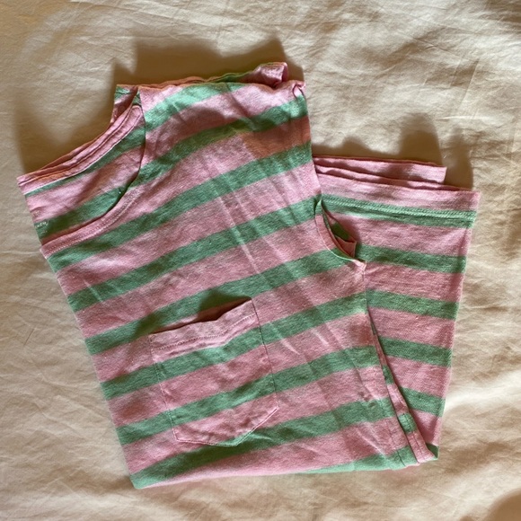 100% LINEN J.Crew Striped Muscle Tank - Picture 3 of 3